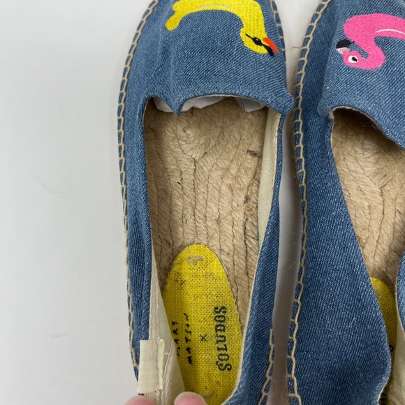 Soludos Mary Matson Flat Slip On Espadrilles Duck Flamingo Size 9 - Picture 5 of 7